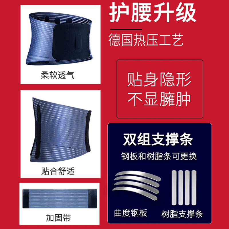 工厂销护腰带g腰椎滑脱矫正器固定钢板加长加肥加大码特大300斤胖