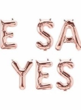 16 Inch Rose Gold Silver She Said Yes Letter Foil Balloons