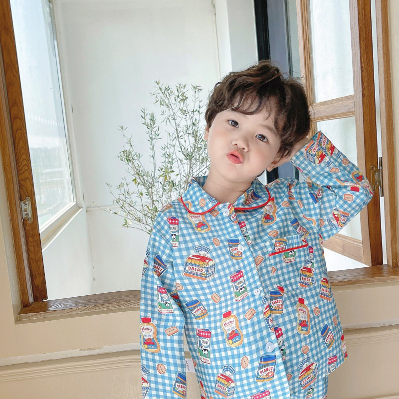 儿童家居服夏季宝宝空调服薄款长袖女孩男童透气棉纱睡衣春秋,童装/婴儿装/亲子装,家居服套装,淘宝优惠券,粉丝福利购,淘宝优惠卷