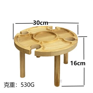 Wooden Outdoor Folding Picnic Table with Glass Holder Portab