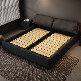 意式极简猫抓布大象耳朵布艺床主卧婚床2米大床科技布2024年新款