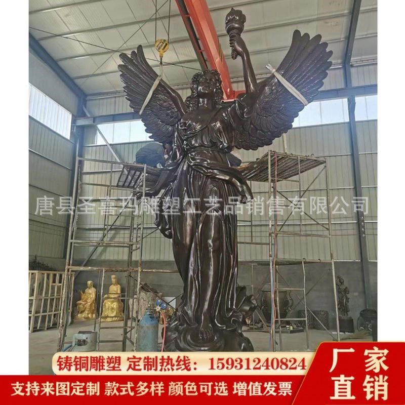 酒吧大型西方人物雕塑欧式自由女神铜雕像铸铜别墅酒店大厅摆件