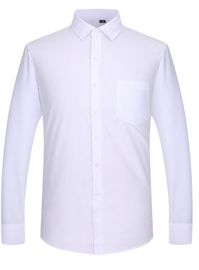 男士商务正装长袖衬j衫纯白色衬衫小号37码 45 46 47 48加肥大尺