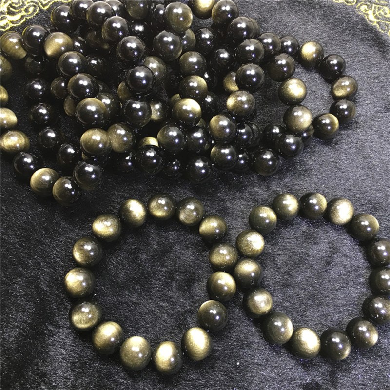 小众高货金曜石手链8-18mm bixie招财双金眼金耀石天然水晶单圈手
