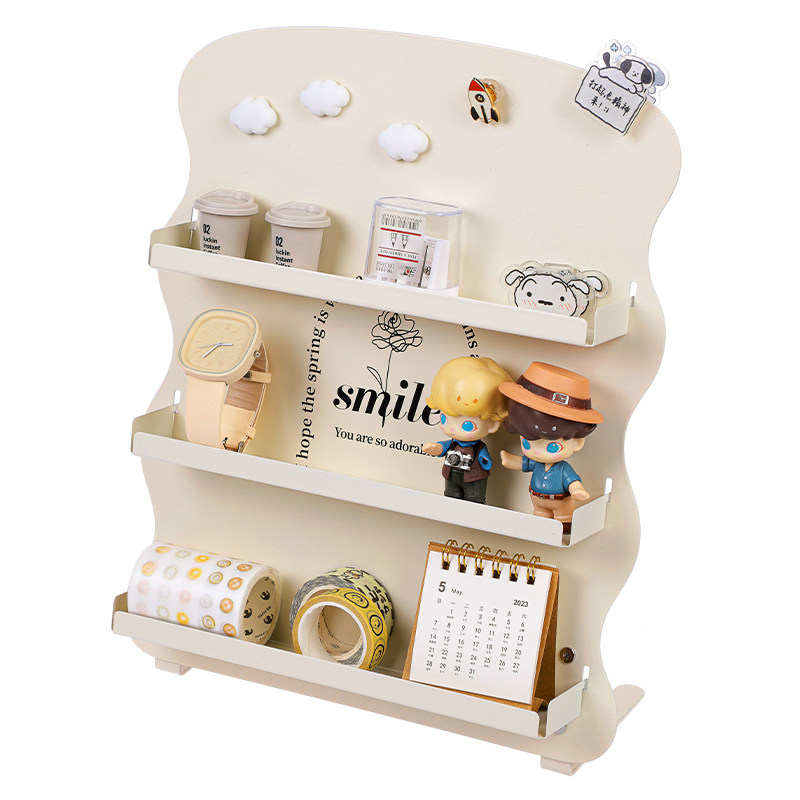 宿舍收纳书桌置物架多层桌面展示架玩具摆件整理神器奶油铁艺托盘,收纳整理,整理架/置物架/收纳架,淘宝优惠券,粉丝福利购,淘宝优惠卷