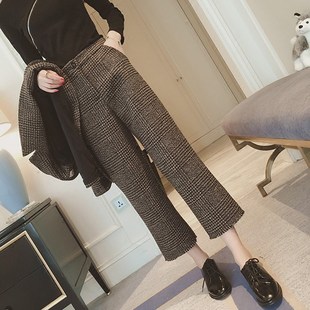 马甲两件套女款春秋2024时尚气质洋气大码毛呢西装马夹阔腿裤套装