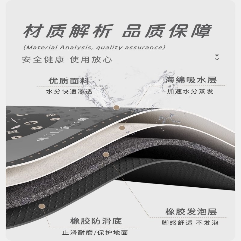 现货卡通潮牌熊硅藻泥吸水垫浴室防滑地垫卫生间吸水速干脚垫入户