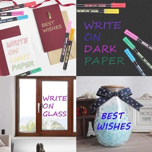 12 Colors Metallic Marker Outline Pen Glitter Colorful DIY A