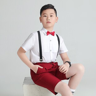胖男童礼服夏季儿童小主持人服装男孩演出服N钢琴比赛演讲西装朗