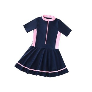 女孩可爱公主游泳衣学生少女泳装 新款 儿童泳衣女童连体裙式