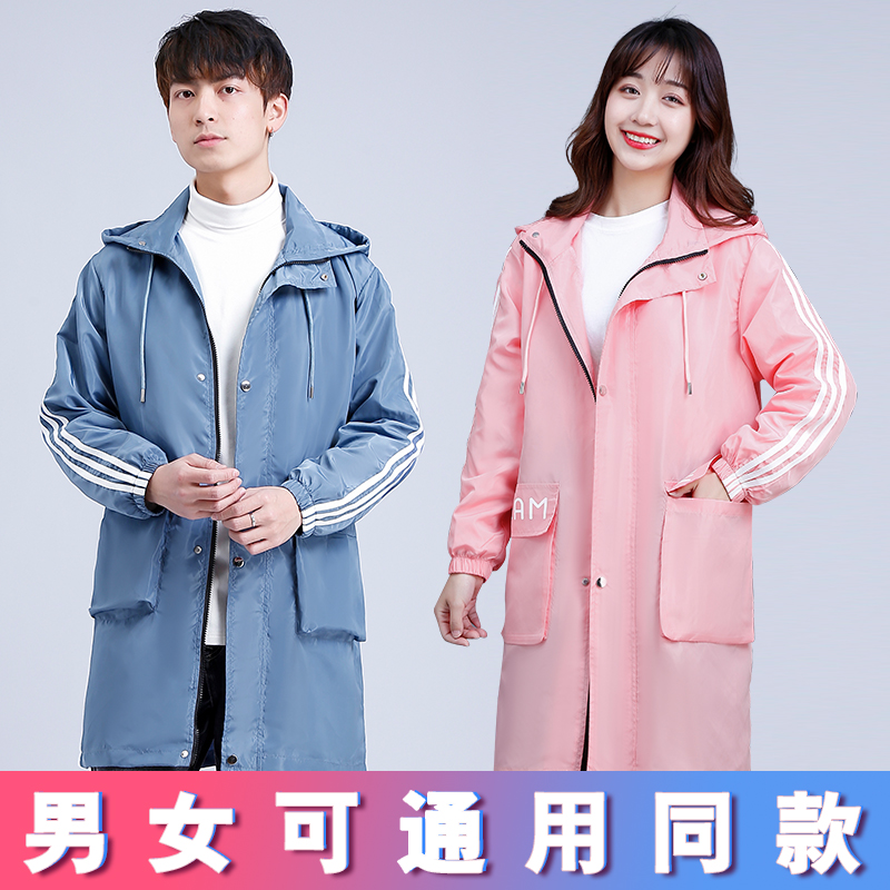 外穿时尚大人洋气罩衣长袖外穿工作服女防水防油厨房薄款防尘围裙