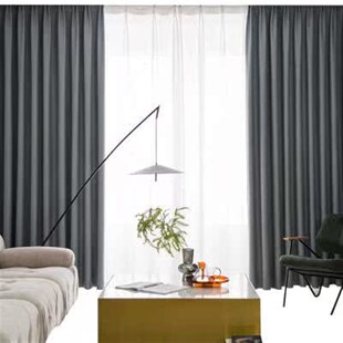 新款卧室全窗帘遮光挂钩式免打孔安装家用隔断遮阳飘窗客厅2022新