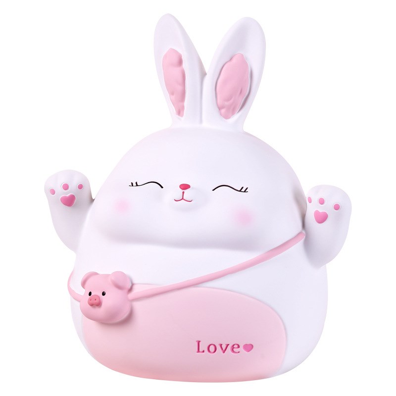 新款兔年存钱罐儿童玩具储蓄罐男女礼品零钱罐攒U钱罐工搪胶工艺