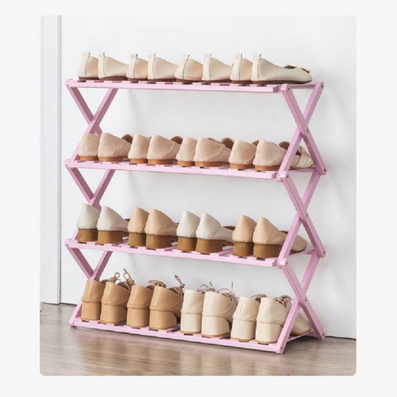*Foldable Shoe Rack 2/3/4/5/6 Layers Bamboo Shoe Cabinets Sh