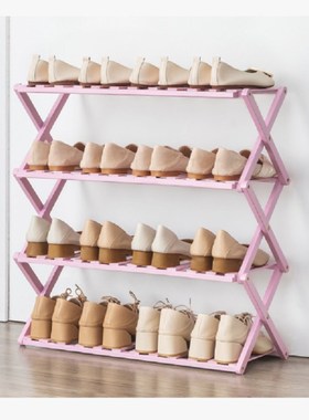 *Foldable Shoe Rack 2/3/4/5/6 Layers Bamboo Shoe Cabinets Sh