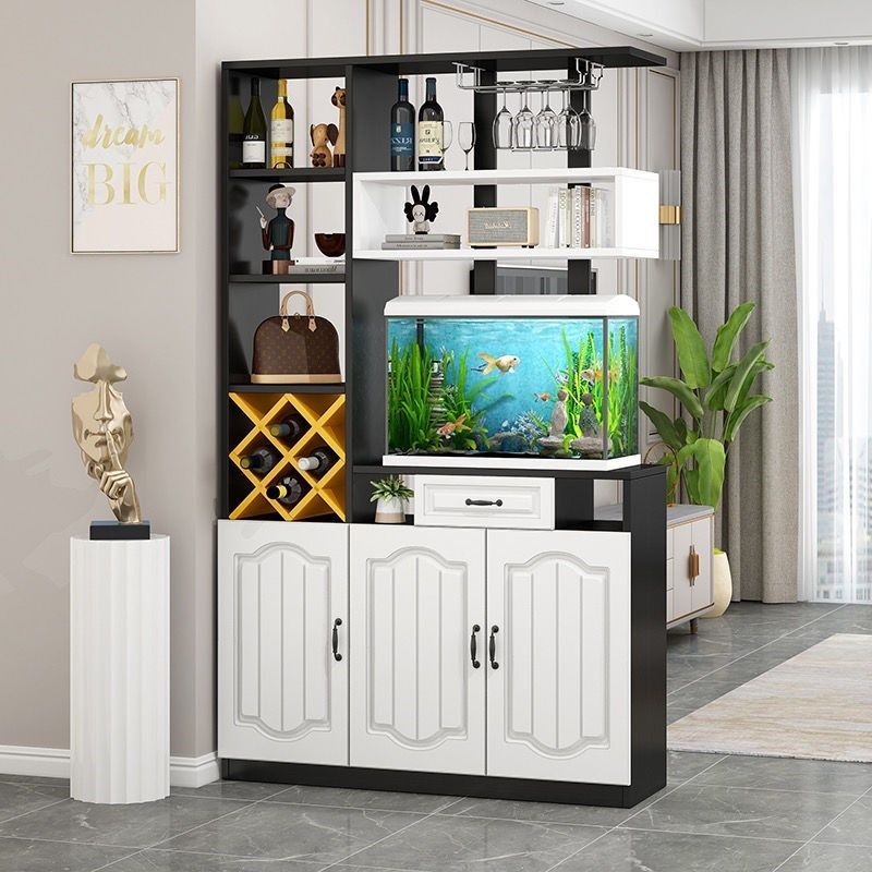 入户玄关柜鱼缸柜客餐厅酒柜隔断柜欧式轻M奢门厅屏风柜进门鞋柜