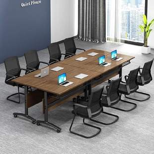 简易桌大型 长条会议桌可摺叠伸缩小型洽谈条形办公桌椅公司时尚