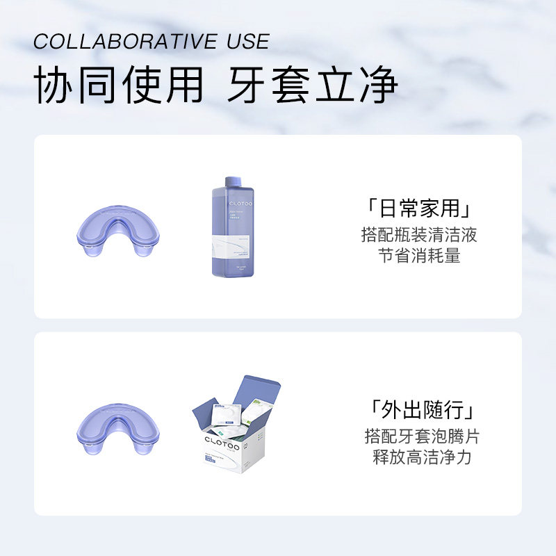 CLOTOOU型牙套保持器清洗收纳盒正畸清洁浸泡盒子可携式带