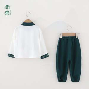 现货汉服男童春秋季中国风童装亲子装儿童唐O装古装长袖套装男孩