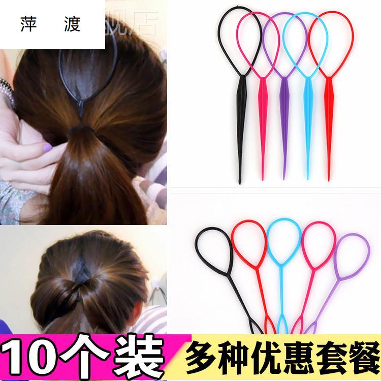 绑头发神器梳头懒人拉发器女儿童小号造型盘发器穿发器工具拉穿发