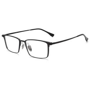 纯钛超轻近视眼镜男款黑框可以配度数网上配镜框丹阳眼镜大脸散光