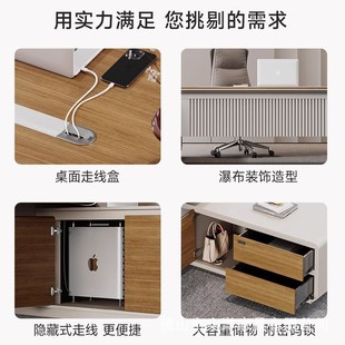 总裁桌老板桌办公桌董事长大班台现代简约轻奢风S办公家具桌椅组