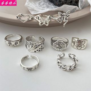 速发Alloy chain rings retro accessories 9 piece set Joint ri