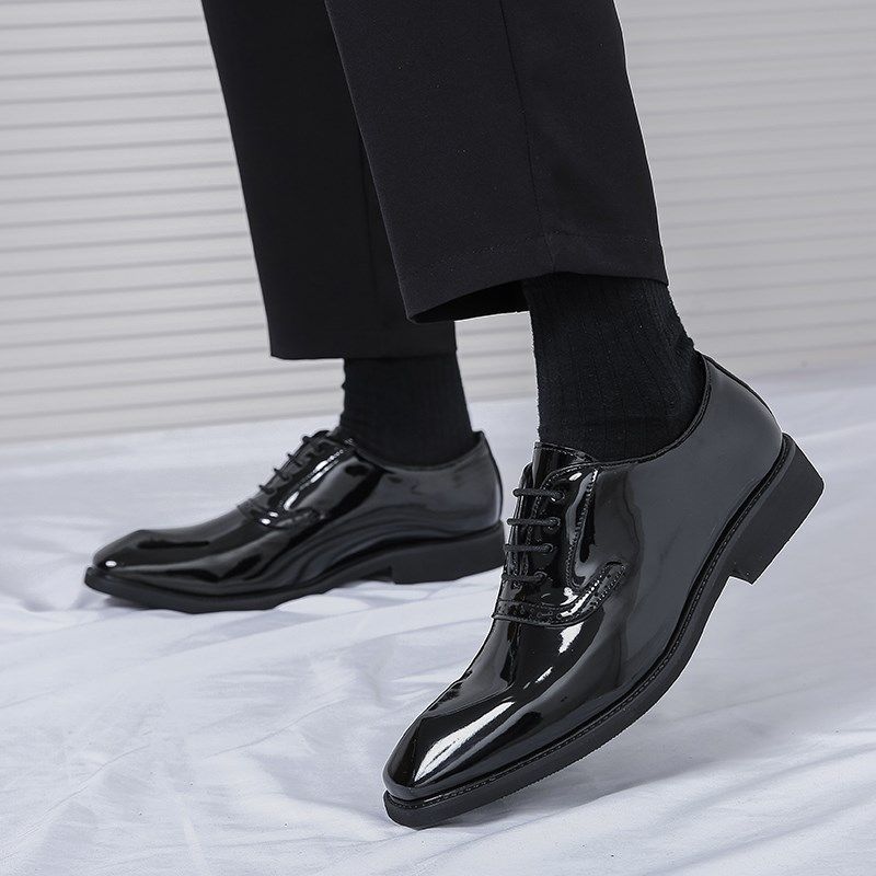 漆皮亮面德比鞋男百搭英伦风商务正装皮鞋影楼拍照新郎婚鞋46大码,流行男鞋,正装皮鞋,淘宝优惠券,粉丝福利购,淘宝优惠卷