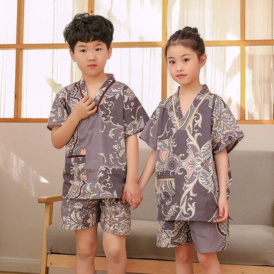 小童纯棉儿童宝宝浴衣汗蒸服桑拿洗D浴男童全棉浴服居家服女童睡