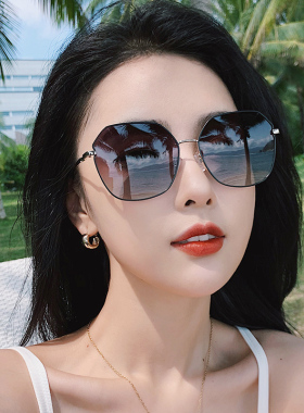 墨镜女夏季防晒2022年新款圆脸太阳眼镜潮网红款防紫外线大脸显瘦