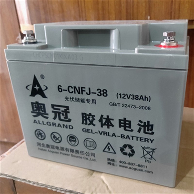 奥冠胶体蓄电池12V20AH24AH38AH65AH100AH120A150A200A光伏直流屏