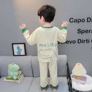 男童睡衣春秋季儿童家居服婴儿恐龙秋衣男孩宝宝春款长袖套装