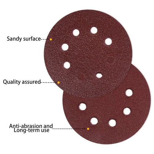 现货100pcs 120mm Sandpaper Round ShFape Sanding Discs Hook L