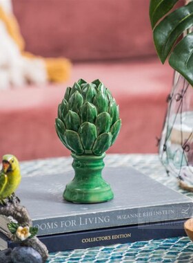 纽约下城公园片片菜根香饱满锃亮立体洋蓟陶瓷摆件厨房餐柜