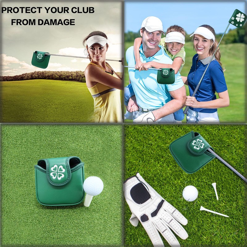 New Mallet Square Leather Golf Putter Head Cover with Magnet