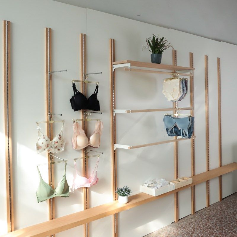 商场服装内衣店上墙展示架实木内衣挂杆挂架女士文胸内裤内衣货架,商业/办公家具,内衣货架,淘宝优惠券,粉丝福利购,淘宝优惠卷