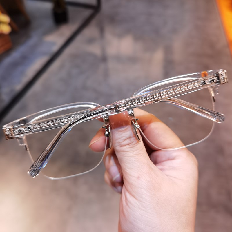 简丹萝心潮百搭眼镜框男女复古个性时尚半框超轻眼镜架平光配近视