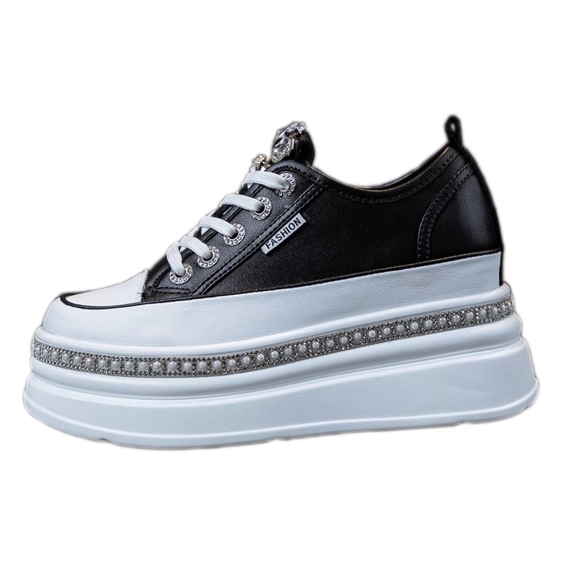 水钻厚底小白鞋女百搭2025春季新款内增高女鞋8cm松糕休闲运动鞋