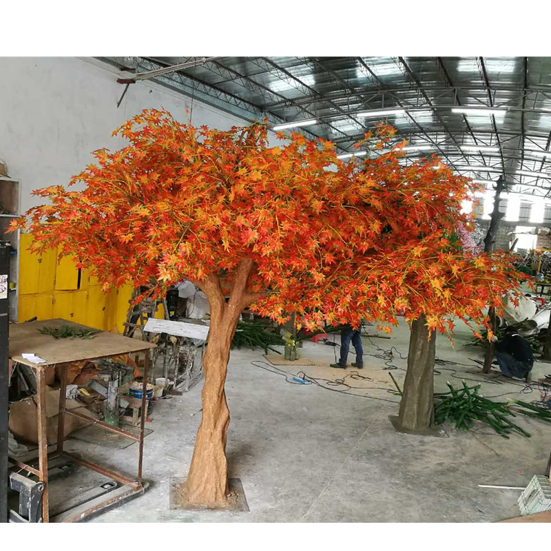 大型装饰假树大树仿真金树金色枫树榕树春节室内造景美陈道具定制