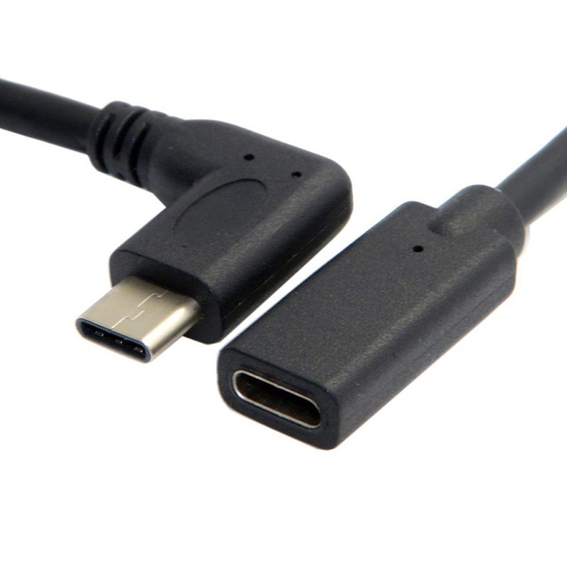 90 Degree Right Anpgle USB 3.1 Type C Male To Female Extensi