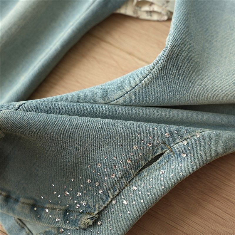 软牛仔 儿童烫钻牛仔裤 女童直筒喇叭裤 休闲长裤中童 春秋款童装,童装/婴儿装/亲子装,儿童牛仔裤,淘宝优惠券,粉丝福利购,淘宝优惠卷