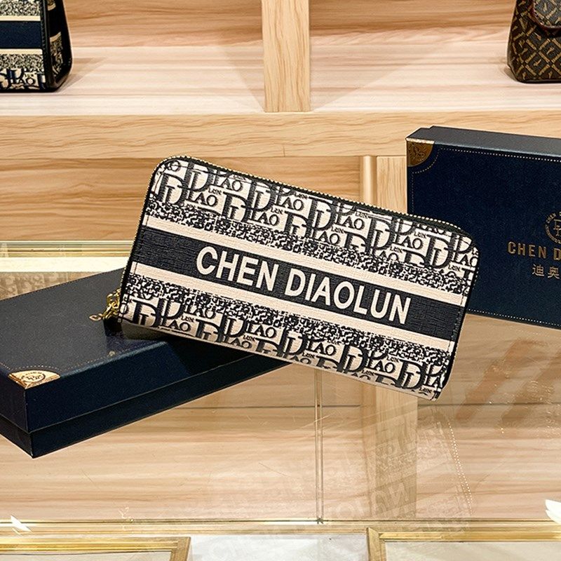 时尚优雅女士钱包长款钱包红色钱夹多卡位手拿包大容量拉链手包