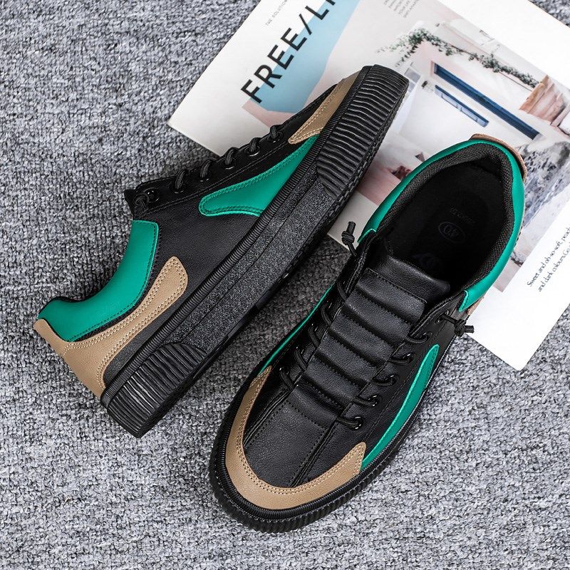 秋季新款小白鞋男2023年韩版潮流一脚蹬软底板鞋拼色小众学生鞋男,流行男鞋,休闲板鞋,淘宝优惠券,粉丝福利购,淘宝优惠卷