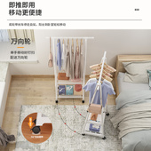 挂衣架落地卧室移动简易晾衣服架子晾衣架家用室内转角衣帽架加厚