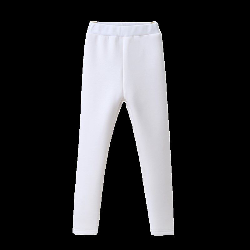 女童加厚加绒内搭裤冬季儿童保暖白色一体绒长裤高腰保暖外穿裤子