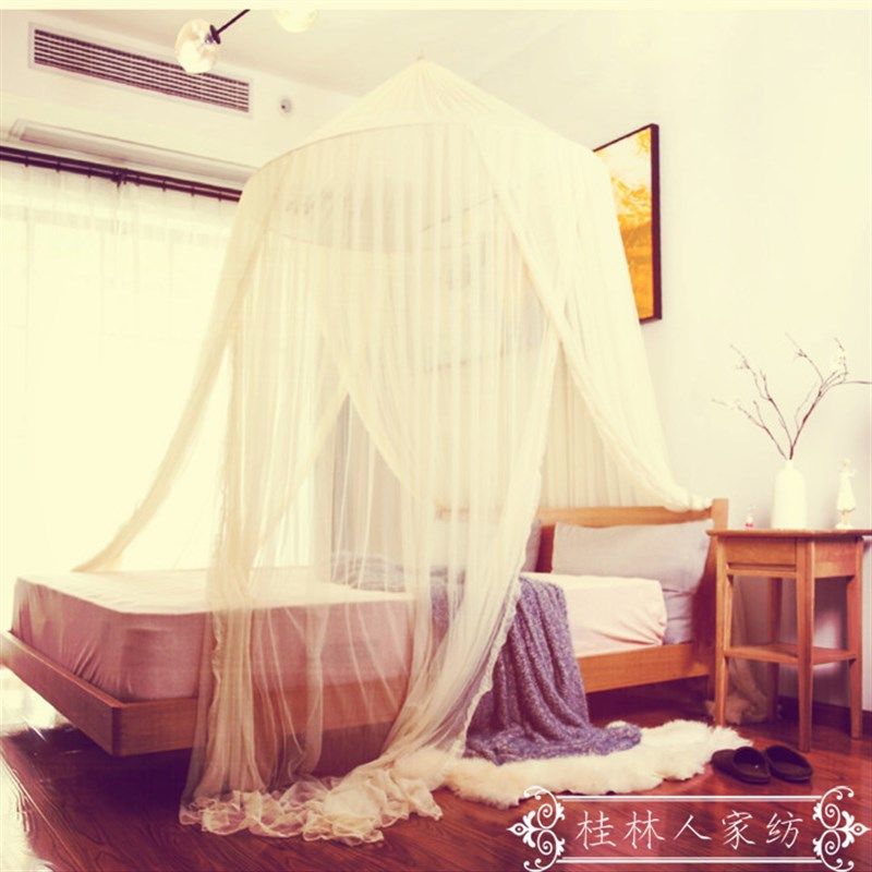 艾野超大加大圆顶吊顶蚊帐三开门落地蚊帐1.8 2.5 2.7 2.8 3米床