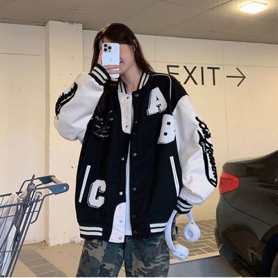 推荐Deeptown Vintage Bomber Jacket Women Harajuku Fashion Co