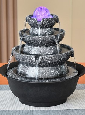 八方来财小型流水摆件循环水球生财客厅办公室招财风水轮喷泉装饰