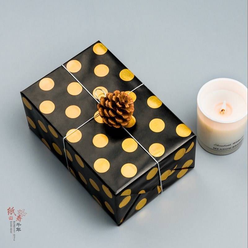 推荐gift wrap rolls packaging birthday wrapping paper golded