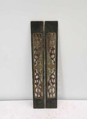 民俗老物件怀旧收藏老花板实木老花窗雕花挂屏茶托民宿软装摆件